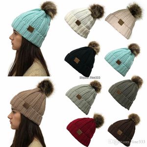 9 farben Winter Weibliche Ball Kappe Poms Winter Hut Für Frauen Mädchen DER Hut Gestrickte Mützen Kappe Hut Dicke Frauen Skullies Beanies Pom