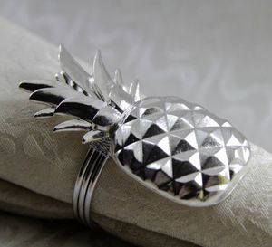 anello di tovagliolo in metallo a forma di ananas portatovaglioli per la decorazione di nozze oro argento 24 pezzi spedizione gratuita