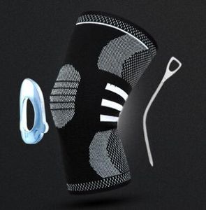 top protective equipment knitted knee protection silicone spring knee protection medical Basketball riding kneepad Sports Soccer football