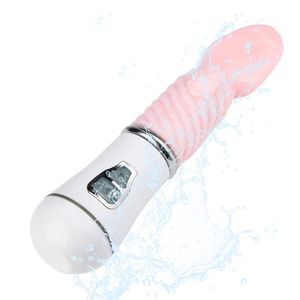 Recarregável massageador poderoso Tongue elétrica Vibrador Simulação G Spot Tongue vibratório Rod Sex Toys J1453