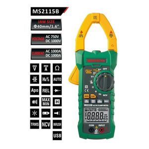 Freeshipping True RMS Digital Clamp Meter Multimeter DC AC Spannung Strom Ohm Kapazität Frequenz Tester mit USB