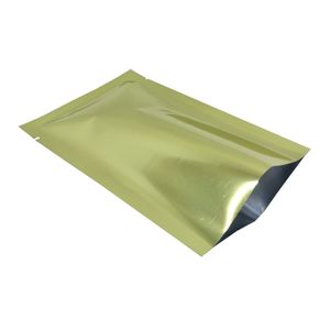 100pcs / lot Open Top multi Tamanhos Folha de alumínio Selagem de vácuo selo de calor sacos de embalagem para Snack Plano Mylar folha de embalagem Bolsa de armazenamento