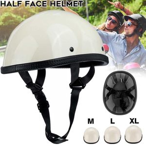 Motorcycle Helmets M L XL DOT German Style Half Face Helmet Motocross Bike Ivory White