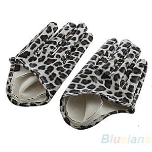 Fashion- The City Faux Leather Women's Five Finger Half Palm Gloves 5 Colors Leopard 02AJ 4N4A