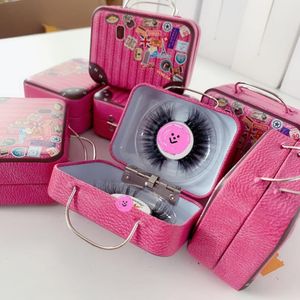 Ny design 3d Mink Eyelash Förpackning Fodral Små resväska Förpackning Lash Box Kosmetisk behållare