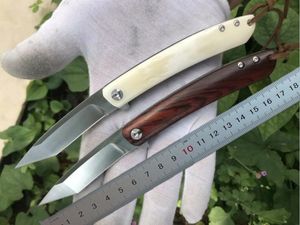 Ny ankomst 14C28N Stålblad Folding Kniv Rosewood / Cow Bone Handtag EDC Pocket Knives Presentkniv med Retail Box