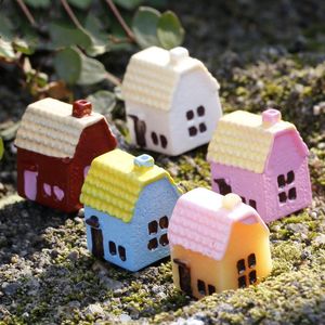 3 pz/lotto casa di campagna colorata casa Cinese Fata Ornamenti da Giardino Muschio Micro Paesaggio Mestieri Della Resina Decorazioni Artigianato Creativo