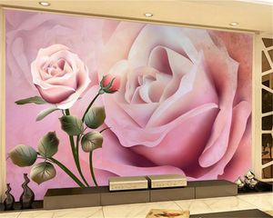 3d Wallpaper Living Room Beautiful Fantasy Romantic Rose Wedding Room Living Room Background Wall Silk Mural Wallpaper