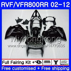 Corpo nero lucido per HONDA Interceptor VFR800RR 02 03 04 05 06 07 258HM.10 VFR 800R 800RR VFR800 RR 2002 2003 2004 2005 2006 2007 Carenatura