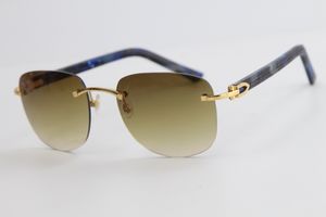 Mann Womens Sonnenbrille für Frau Adumbral Gläser Plaid Planke Randlose Brillen hochwertig mit Box Hot C Dekoration Goldrahmengläser