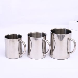 220 300 400 ml Camadas de Aço Inoxidável de Dupla Camada de Café Copos de Acampamento de Escalada Copo com Alça WB340