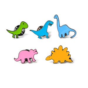 Härliga tecknade leksaker dinosaurie brosch stift skjorta denim jackan stift för kvinnor barn gåva emalj djur broscher knapp märke lapel stift