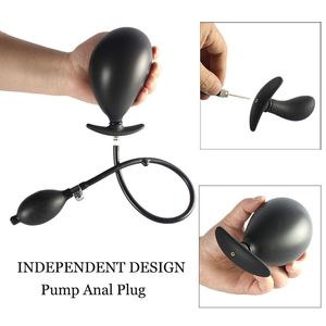 Extra Large Inflatable Butt Plug Extender Anal Plug For Gay Men Woman Silicone Prostate Massager Fisting Dildo 2019 New Sex Toys Y190716