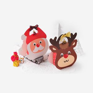 Hediye Sargısı Noel El Yapımı Hediye Kutusu Elk Santa Candy Cookies Hediye Tepsisi 19x18 7x7cm Toptan