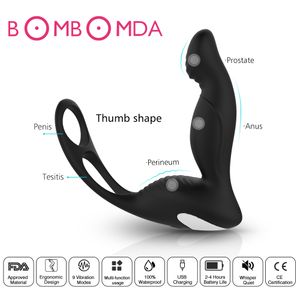 Plug Anal Vibrador Penetração dupla Strapon Dildo Vibrator Butt Plug Prostate Massager ânus G Spot Vibrador Sex Toys for Men Y191214