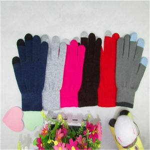 Solid color men and women winter knit warm cycling game cheap promotion touch screen gloves logo custom WCW760