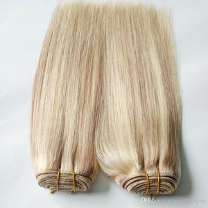 Cabelo virgem malaio cor de piano reto 27 613 cabelo virgem loiro tecer pacotes 100g 1 peça extensões de cabelo humano trama dupla