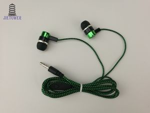 comune economico serpentino tessuto treccia cavo auricolari cuffie auricolari vendite dirette da parte dei produttori blu verde cp-13 100 pezzi