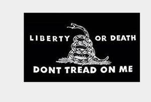 Don't Tread On Me Gadsden-Flagge, Banner zum Aufhängen, Innen- und Außendekoration, lichtbeständig, Leinen, Teeparty-Flaggen, Polyester, Messingösen, 90 x 150 cm