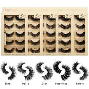 3D Mink Eyelashes Falsos 5 Pares Extensões de Cílios Natural Olho Longo Olho de Olho Lashes Made Fluffy Fake Lash Maquiagem Ferramentas de Beleza