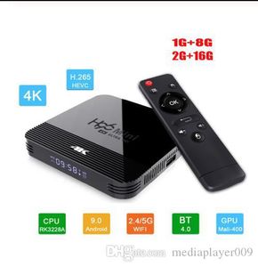 H96 MINI H8 Quad Core 4K Smart TV Box Android9.0 Rockchip RK3228A Supporto 2.4G/5G WIFI BT4.0 Display LED 1g 8g/2g 16g