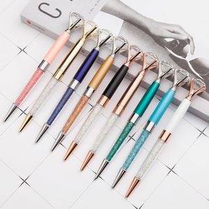 Bollpoint Pen Big Diamond Spot Wholesale Multicolor Rotating MetalMetal Signature Pen Advertising Pet Custom Logo 15.3x1.1cm