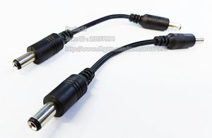 Dual DC 5.5x2.1mm Male To Male Power Connector Cable For CCTV Systems About 10CM/10PCS