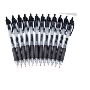 Retractable gel bläck pennor - Ultra-fint punkt, svart blå röd 12-pack