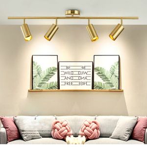Nordic Wall Mounted led Ceiling Lights Creative Track SpotLight Picture Living Room Restaurant Ceiling Lamp Bar Clothing Store Gold