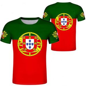 Portugal T Shirt DIY Free Custom Name Number T-shirt Nation Flag Republic Portugisiska Country College Print Fotokläder