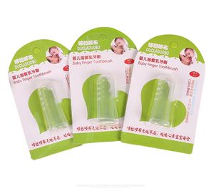 Baby Finger Toothbrush Children Teeth Clear Massage Soft Silicone Infant Rubber Cleaning Brush Massager Set Free shipping