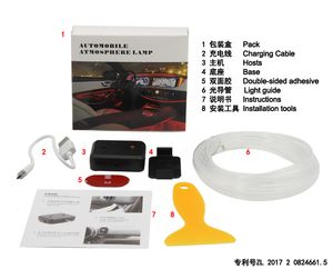 Nowy dźwięk Active El Neon Strip Light RGB LED Samochód Wnętrze Light Multicolor Wireless Control Atmosfera Dashdoor 12V