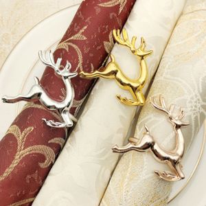 Свадебный отель золотой рождественский олень кольцо для салфеток лось кольцо для салфеток салфетка застежка рот ткань петля полотенце застежка