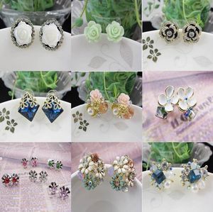 10Pairs Lot Mix Style Crystal Fashion Earrings Nail Stud For Craft Jewelry Earring Gift EA6