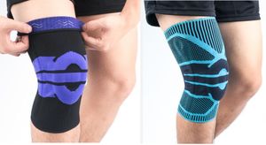 Top 2019 Sports kneepad breathable silicone knitted elastic compression shinguard fitness patella belt men women Soccer football Basketball