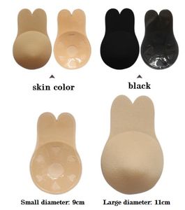 Women Push Up Bra Rabbit Ears Self Adhesive Bra Silicone Nipple Cover Stickers lift breast Invisible Strapless Blackless Bra Pad wcw569