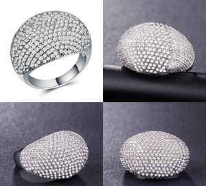 Wholesale-Europe and United States Hot Sale Luxurious star-studded diamond ring zircon copper-plated gold-silver lady fashion jewelry