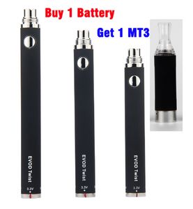 Evod Twist Variable Voltage 3.3-4.8V Vape Pen Battery 650 900 1100 mAh MT3 Atomizer Electronic Cigarette Kit