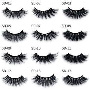 Marca Huapan 3d Mink Eyelashes Eyelashe Messy Eye Lash Extension Sexy Sylehash Full Strip Eye Lashes para Festa Ferramenta de Maquiagem Com Cosmética