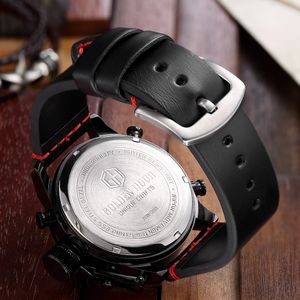 GoldenHour Top Luxury Brand Mens Watch Business Army Men Quartz Wristwatch Leather Strap Waterproof Male Clock lelogio masculino271c