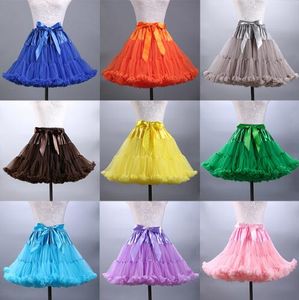 Wholesale petticoat underskirts resale online - modern Colorfulle Tutu Petticoat Ruffled Knee Length Short Woman Petticoat Underskirt Tulle Bridal Petticoat Real Sample