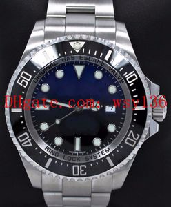 Luxury Sea-Dweller 116660 Lunetta in ceramica nera/blu Bracciale in acciaio inossidabile Orologio meccanico automatico con data 44mm Orologio da polso sportivo da uomo