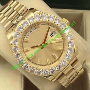 Prezzo promozionale 10 orologi di lusso stile 18kt argento ORO più grande DIAMANTE lunetta 228348 orologio da polso automatico da uomo di moda