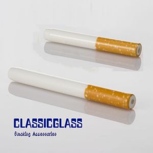 DHL Cigarette Rökrör Keramik Cigaratte Hitters 79mm 57mm Gul Filterfärg Cig Shape Tobacco Pipes Herb One Bat Portable