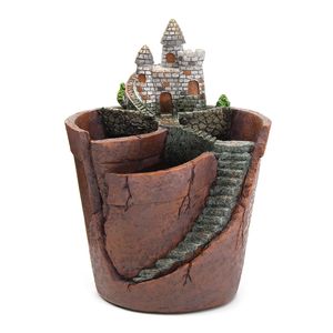 Sky Garden vaso Micro Paisagem Carne Planta Pots Castelo Resina Decoração