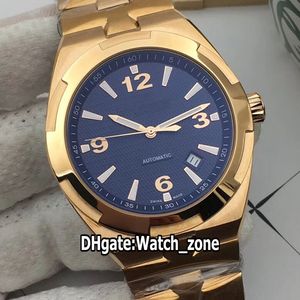 Cheap New Overseas P47040 / 000A-9008 Mens Automatic Assista Azul Dial Rose Gold pulseira de aço Gents Desporto Relógios de luxo Watch_zone 8 cores