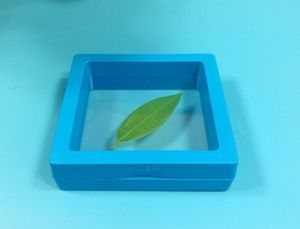 7*7*2 cm Kunststoff Ausgesetzt Schwimmende Vitrine Ohrring Münze Edelsteine Ring Schmuck Lagerung PET Membran Ständer halter Box