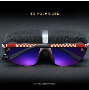 Großhandels-Luxus-Sonnenbrillen für Männer Markendesign Mode-Sonnenbrillen Wrap Sunglass Pilot Frame Mirror Lens Carbon Fiber Legs ohne Boxl