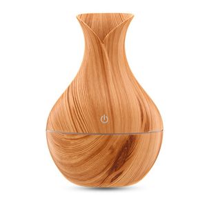 Diffusor aus ätherischen Ölen mit Holzmaserung, Ultraschall-Aromatherapie, Bambusfarbe, USB-Luftbefeuchter 130 ml mit wechselndem Nachtlicht, Luftreiniger BC BH3535