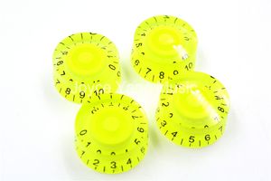 1 Set of 4pcs Niko Transparent Fluorescent Yellow Electric Guitar Knobs For LP SG Style Electric Guitar Free Shipping Wholesales